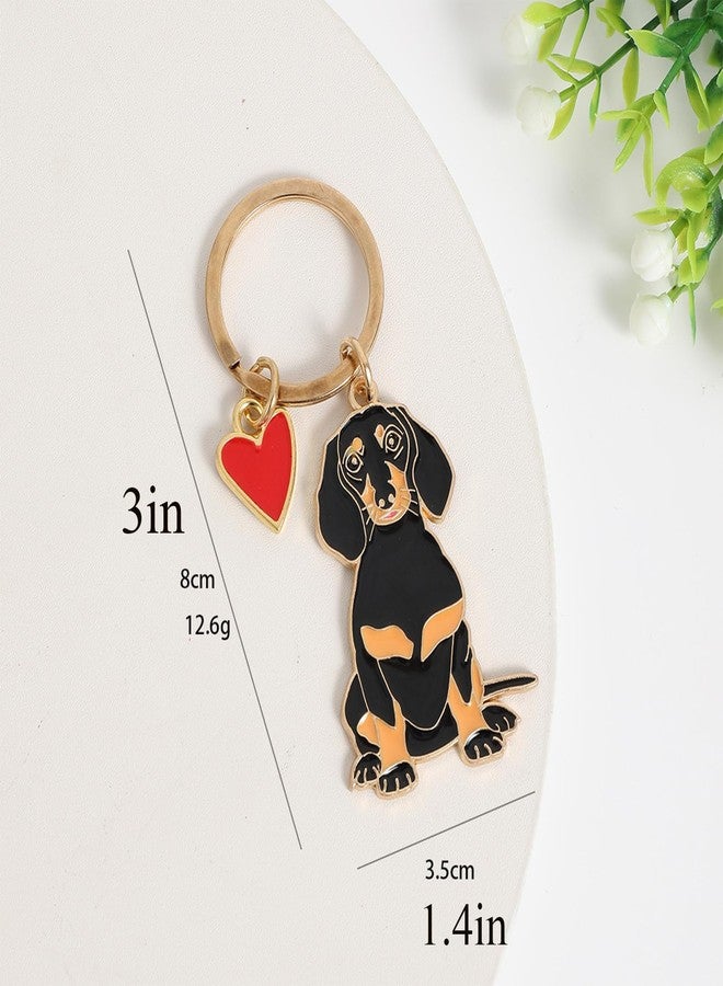 POYAMUSE Enamel Dog Pet Keychain - A Heartwarming Memorial and Adorable Accessory keyring for Dog Lovers (Dachshund heart) - Image 2